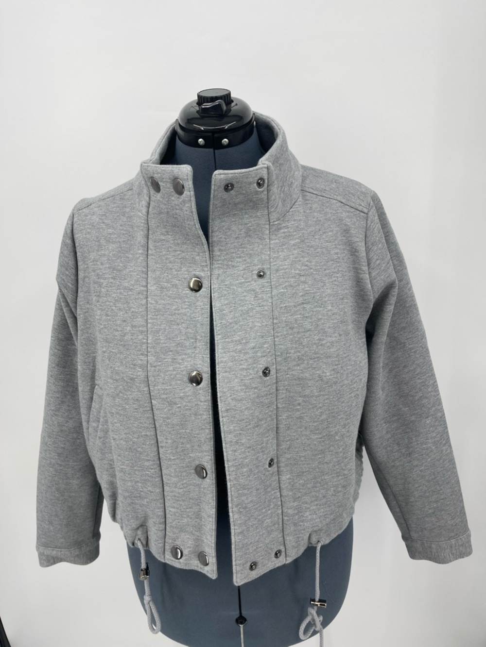 Lane Bryant Gray and Yellow Sweatshirt JACKET DRAWSTRING WAIST LADIES SIZE 15/16